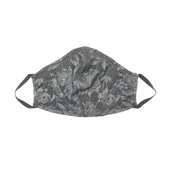 COSABELLA LACE PLEATED NEVER SAY NEVER FACE MASK - DARK GREY - Picture 2 of 5